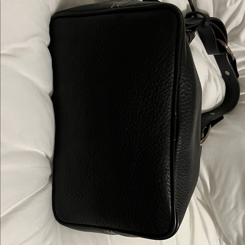 Dooney & Bourke Black Leather Shoulder Hobo with Gold Charm - Picture 8 of 12